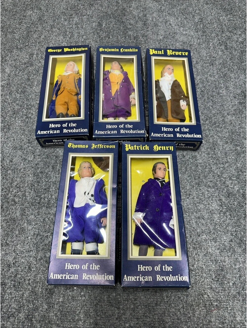 Vintage Hero of the American Revolution Doll Lot Of 5  New Damaged Box!